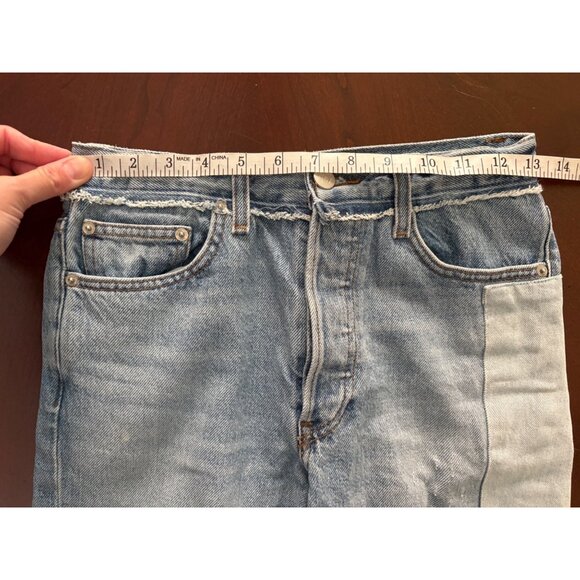 Reformation Denim Patch Skinny Distressed Patchwork Jeans Size 26 - Picture 10 of 13